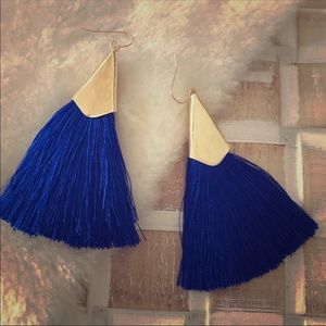 ••3 for $35•• Royal Blue Tassel Earrings